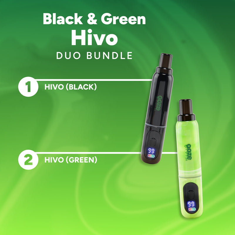 Black and green Hivo duo bundle on a green background
