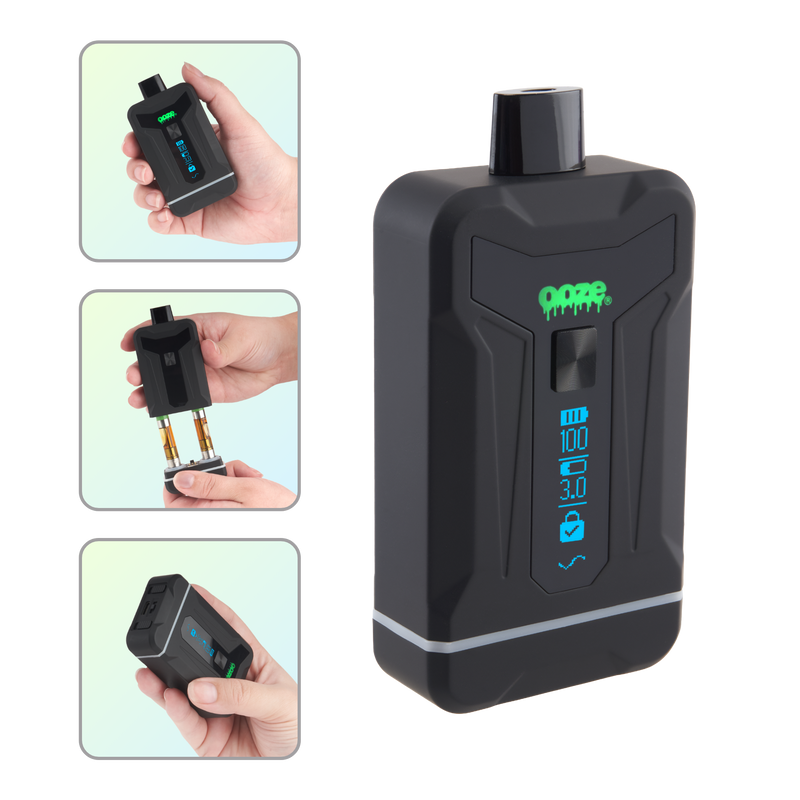 Duet – 650 mAh Dual Cart Conceal Battery - Black