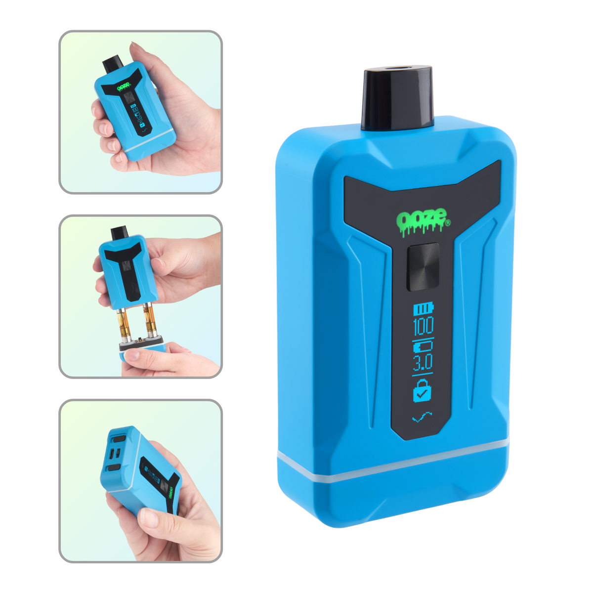 green and blue vape Duet Concealed Double Cart Battery sub-disc-nov-25 Flavor:Pink Lemonade blu 2.0 flavour max