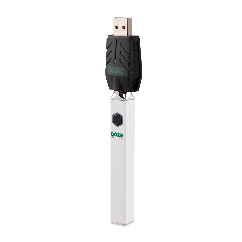 Diagonal view of Quad White Square Vape to display flat sides