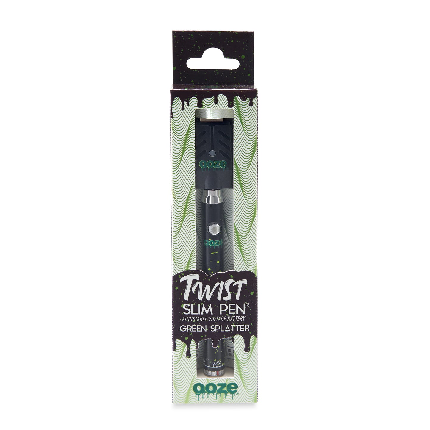 Twist Slim Pen – 320 mAh Flex Temp Battery – Green Splatter