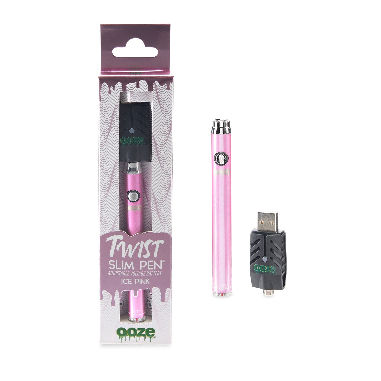Twist Slim Pen – 320 mAh Flex Temp Battery – Ice Pink