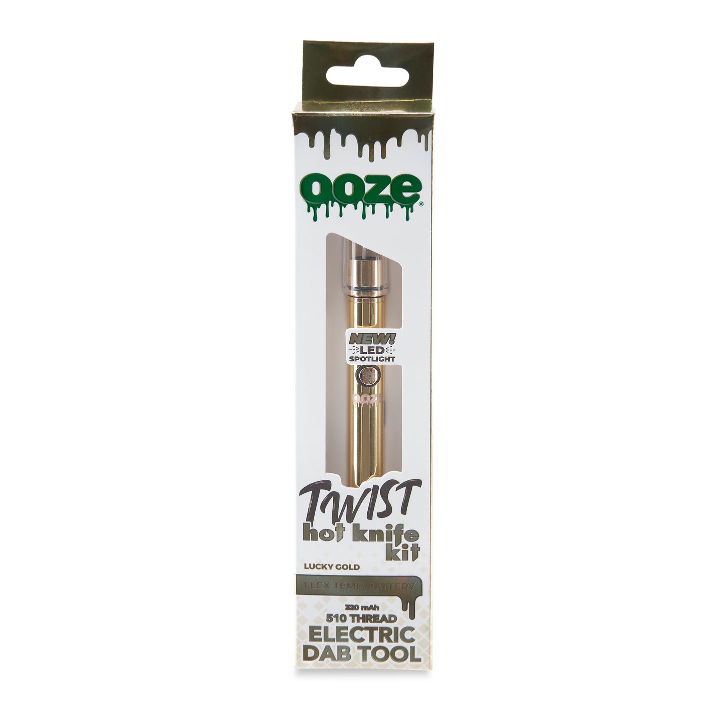 The lucky gold Ooze Twist Hot Knife 2.0 is in the box.