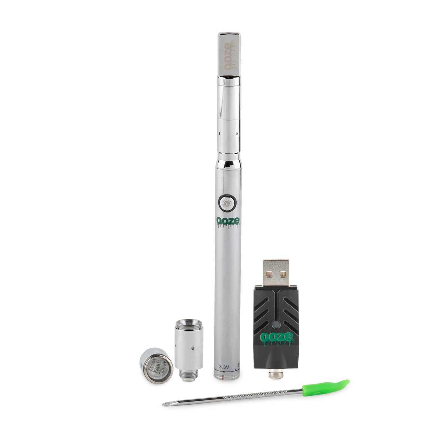 Ooze Slim Twist Pro 510 Thread Battery + Atomizer Kit - Chrome