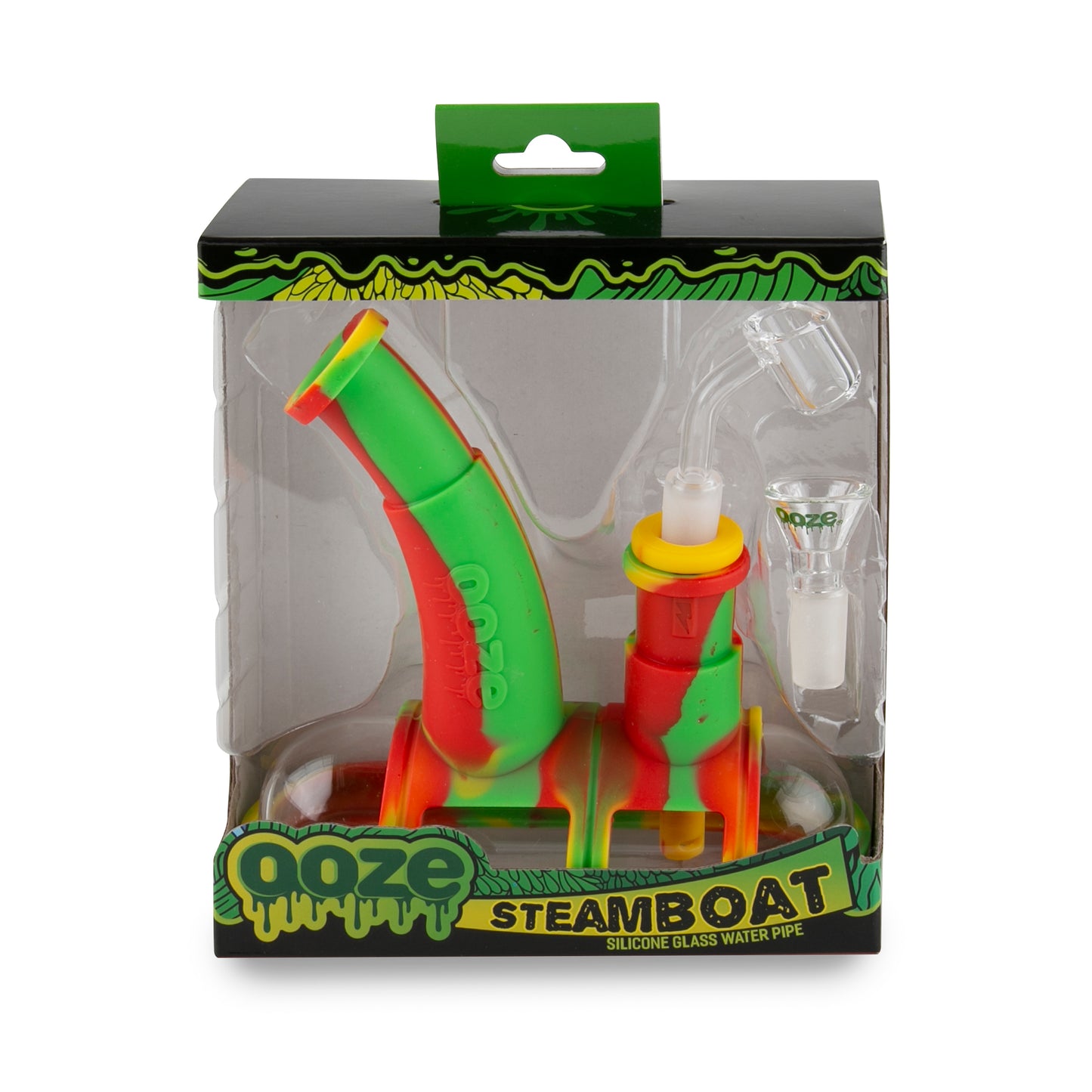 Ooze Steamboat Silicone Water Bubbler & Dab Rig - Rasta