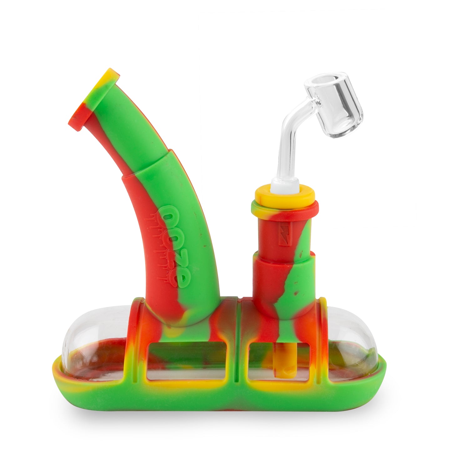 Ooze Steamboat Silicone Water Bubbler & Dab Rig - Rasta
