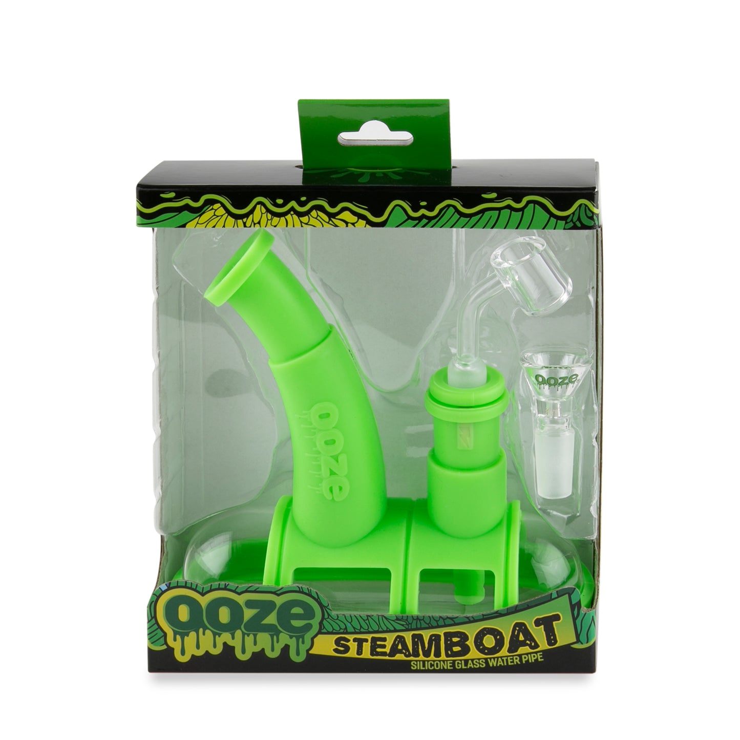 Ooze Steamboat Silicone Water Bubbler & Dab Rig - Slime Green
