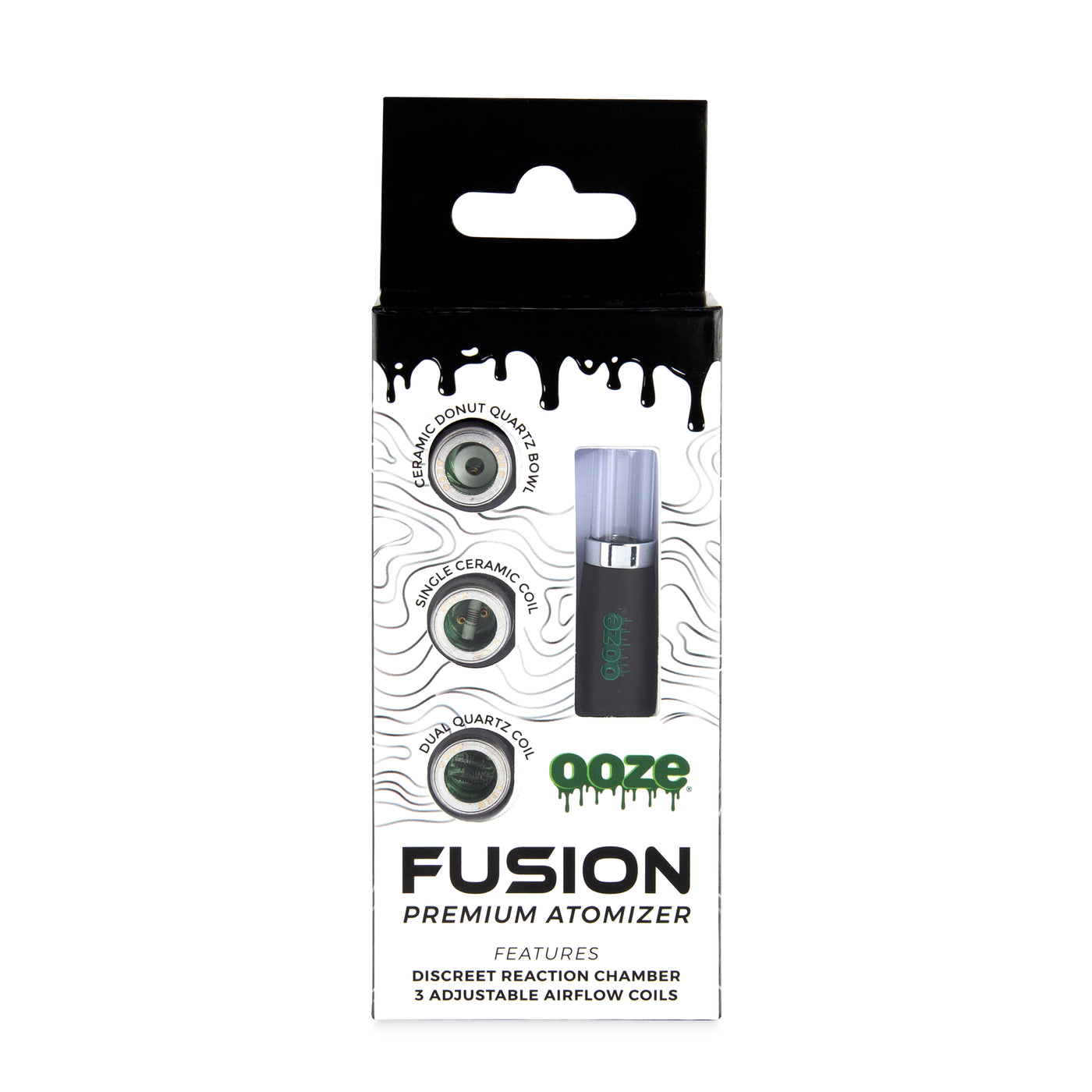 Ooze Fusion Vaporizer Replacement Atomizer 3-Pack + Mouthpiece - Panther Black