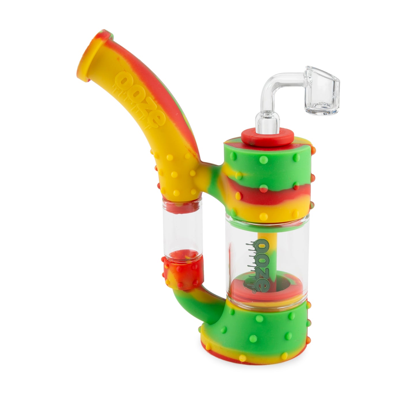 Ooze Stack Pipe Silicone Water Bubbler & Dab Rig - Rasta
