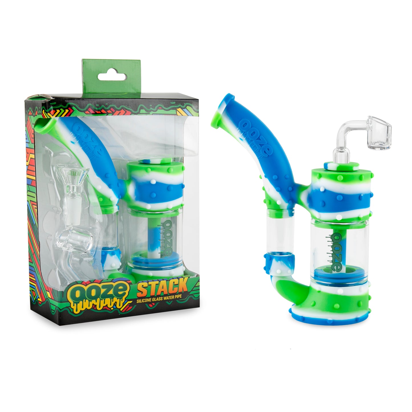 Ooze Stack Pipe Silicone Water Bubbler & Dab Rig - Splash