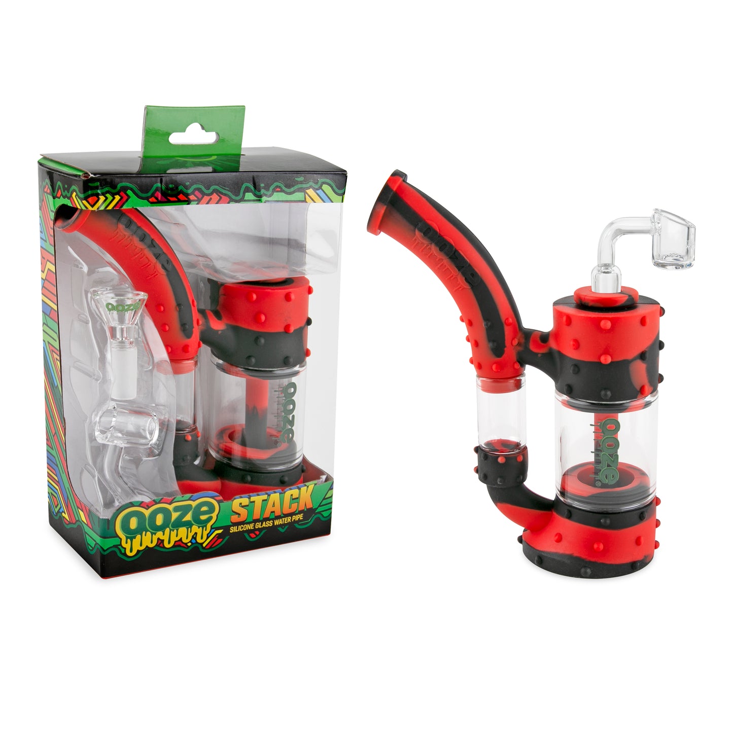 Ooze Stack Pipe Silicone Water Bubbler & Dab Rig - Lava
