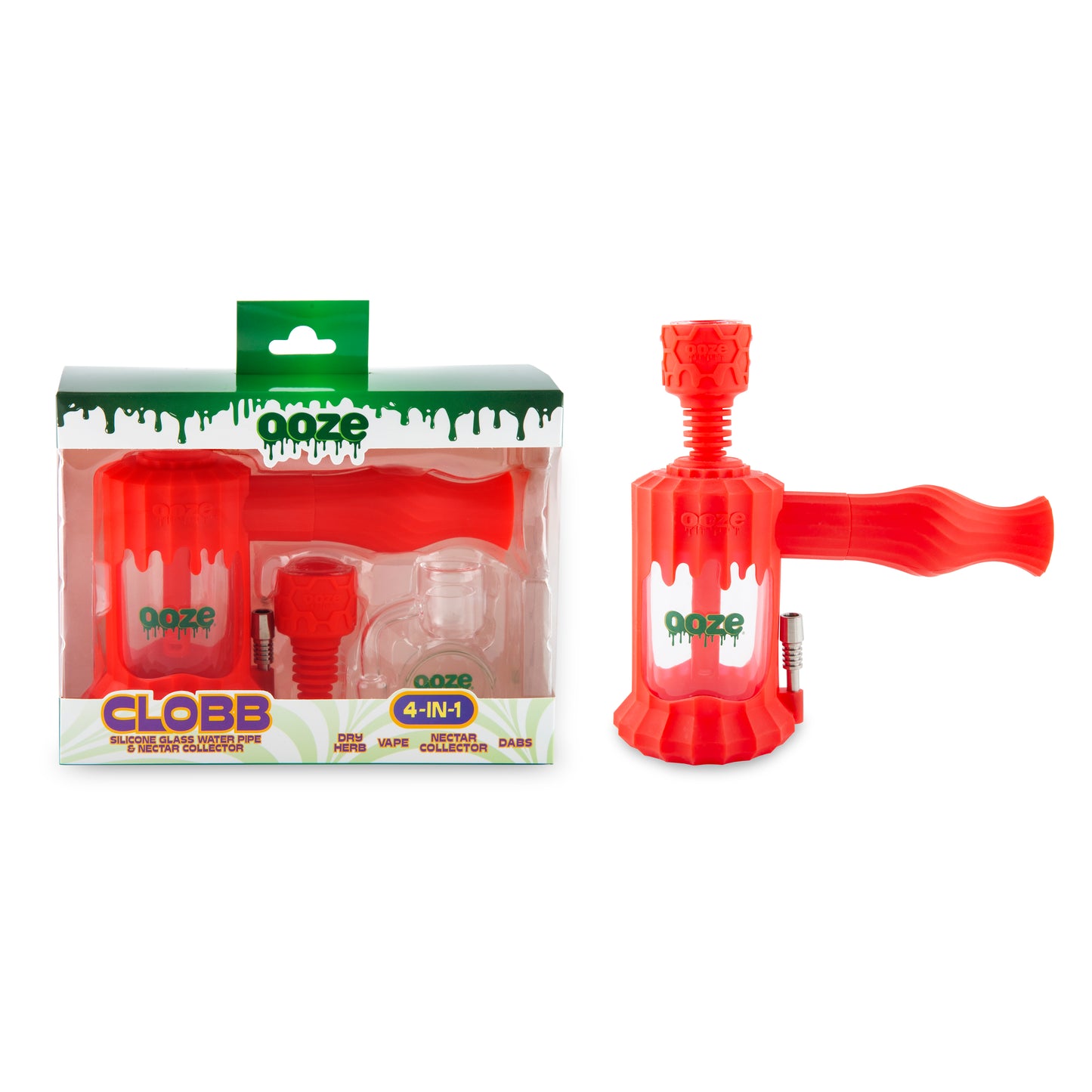 Clobb – Silicone Glass 4-in-1 Hybrid - Scarlet