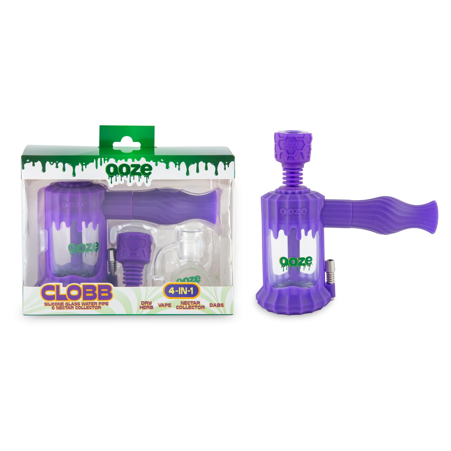 Clobb – Silicone Glass 4-in-1 Hybrid - Ultra Purple