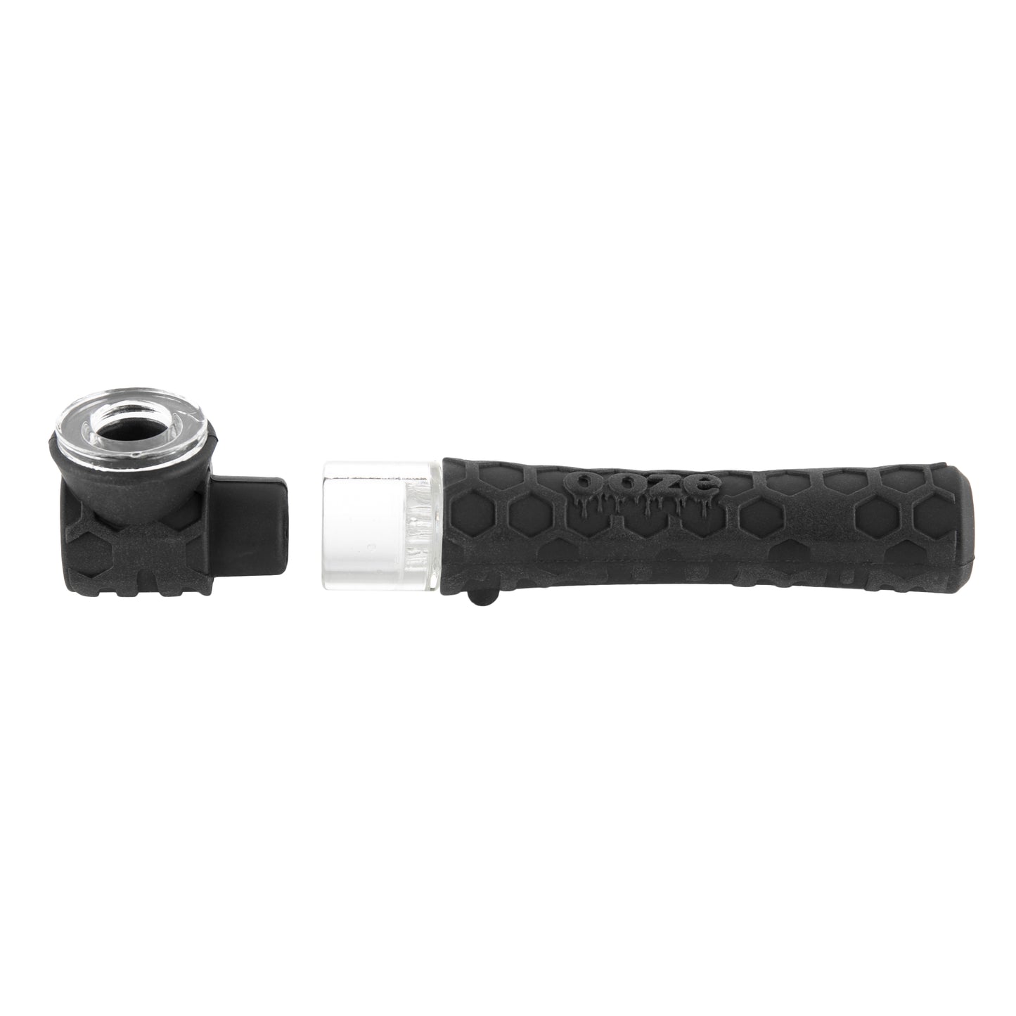 Ooze Piper Silicone Glass Hand Pipe & Chillum - Black
