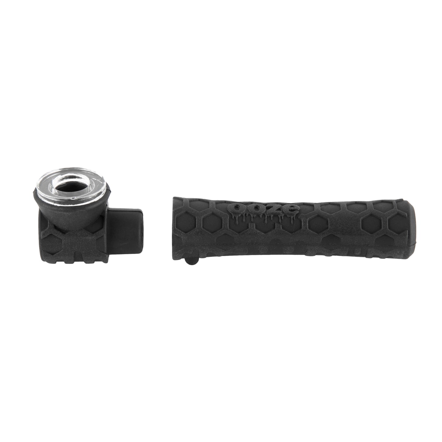 Ooze Piper Silicone Glass Hand Pipe & Chillum - Black