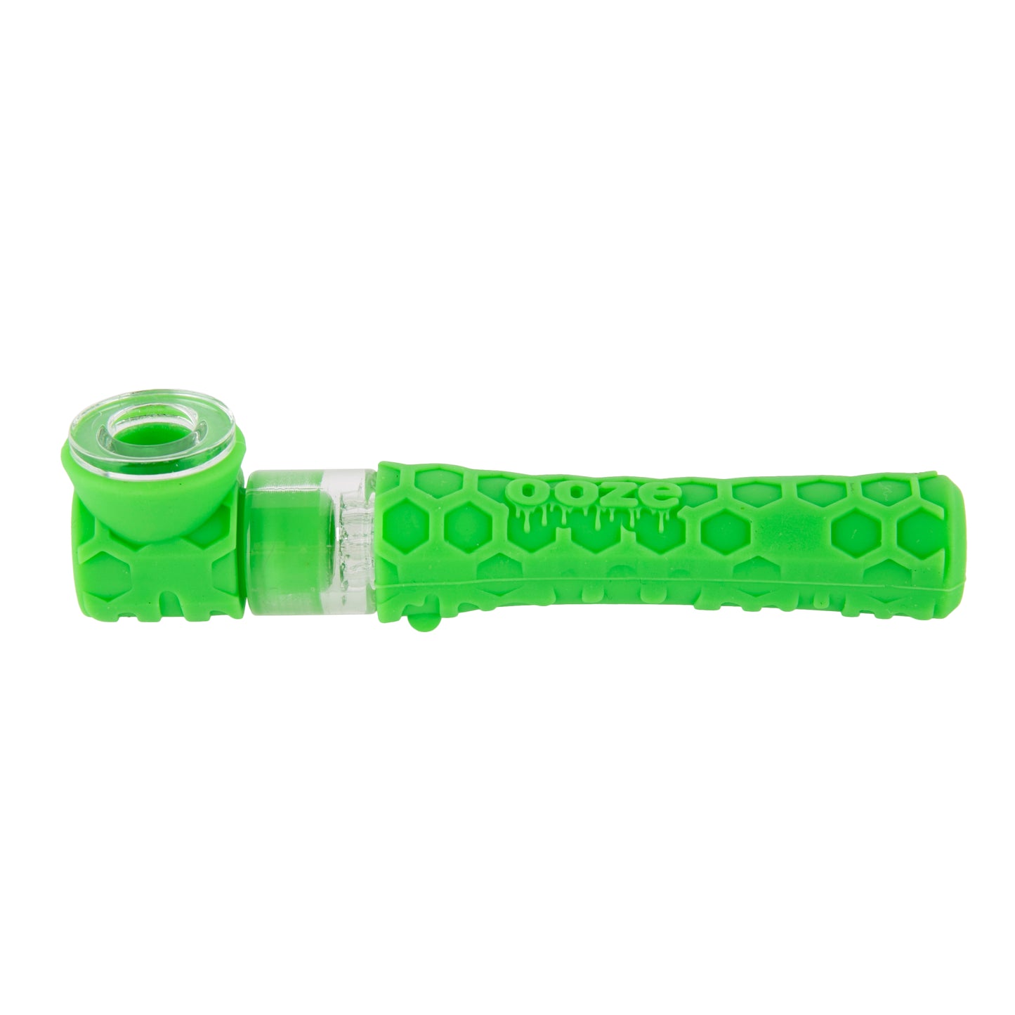 Ooze Piper Silicone Glass Hand Pipe & Chillum - Slime Green