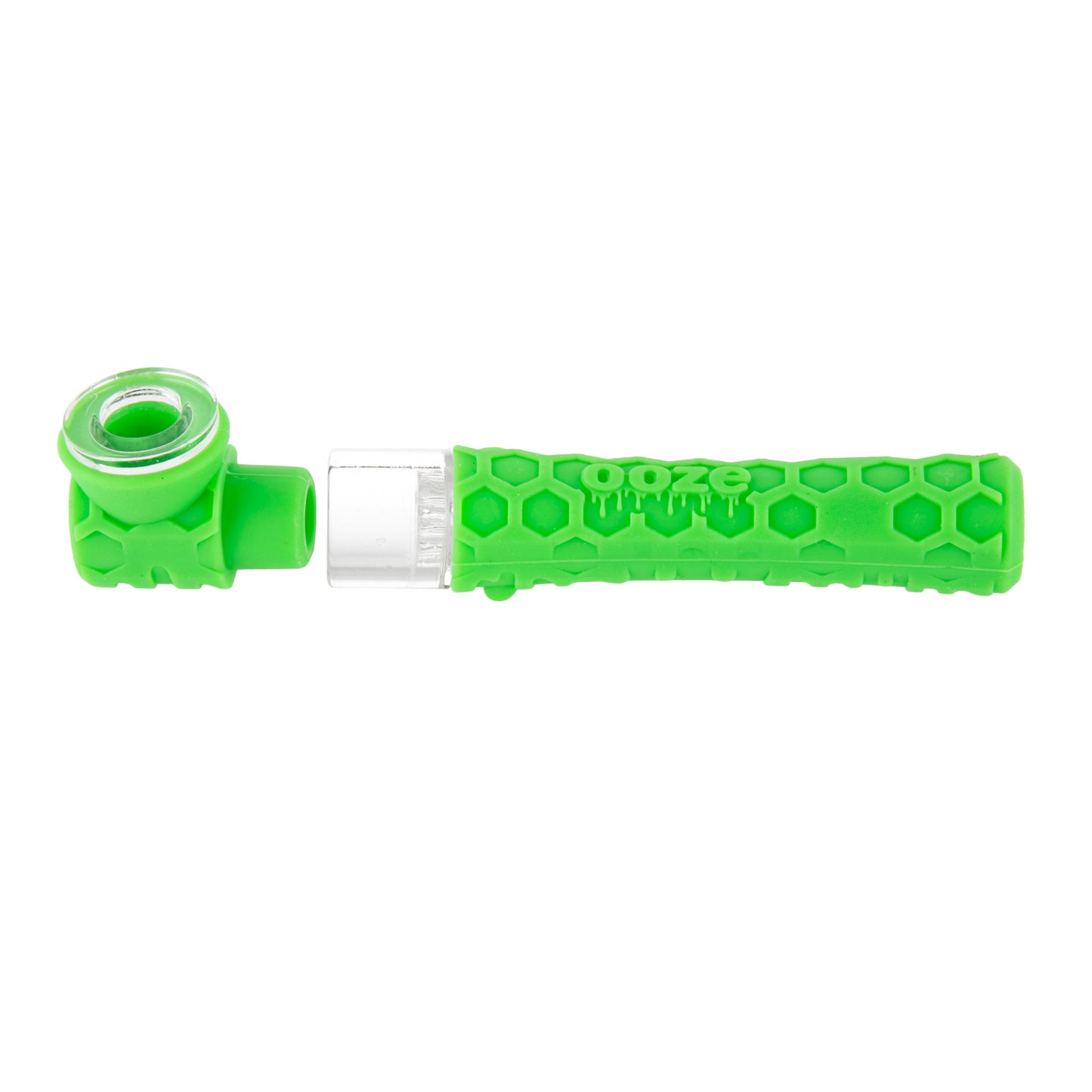 Ooze Piper Silicone Glass Hand Pipe & Chillum - Slime Green