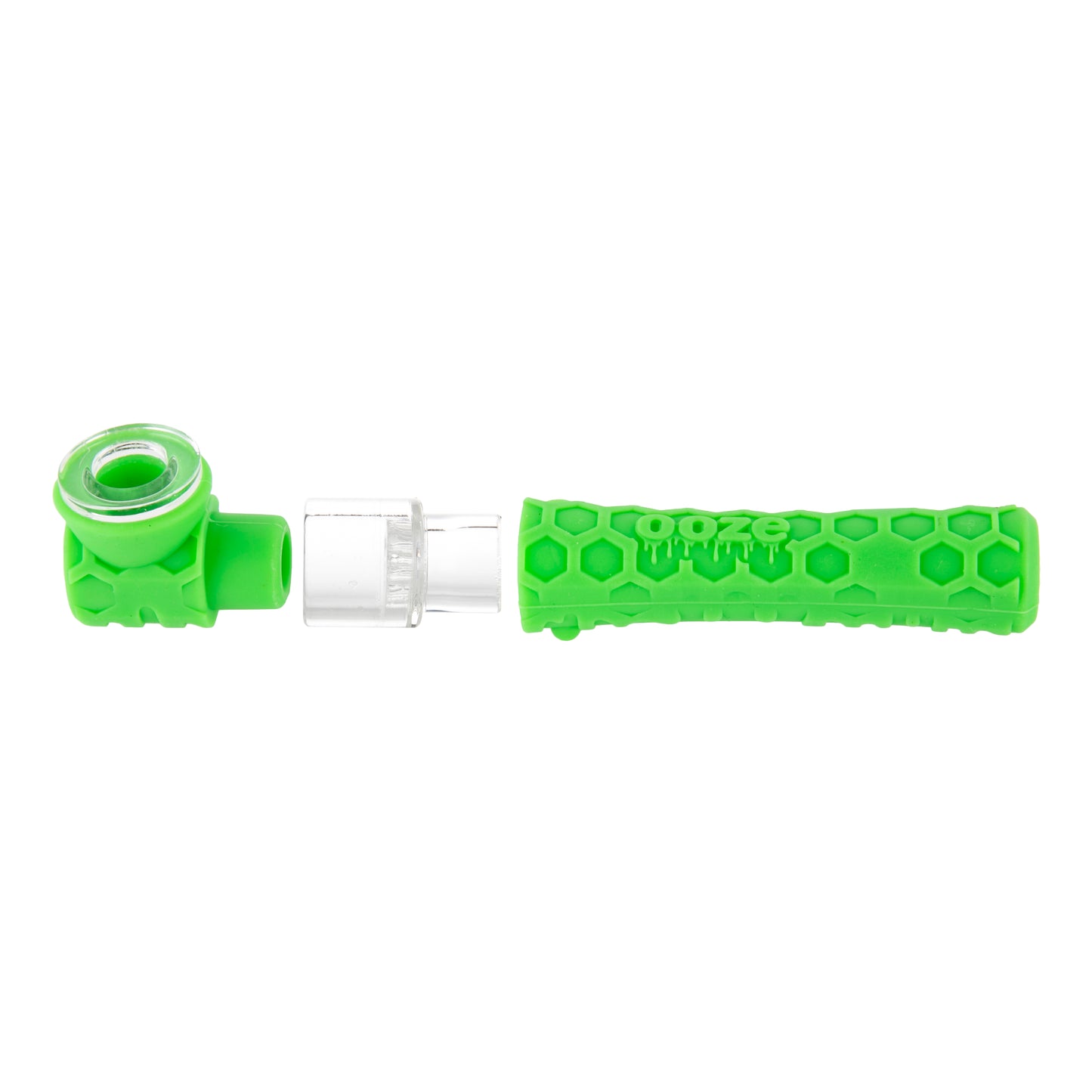 Ooze Piper Silicone Glass Hand Pipe & Chillum - Slime Green