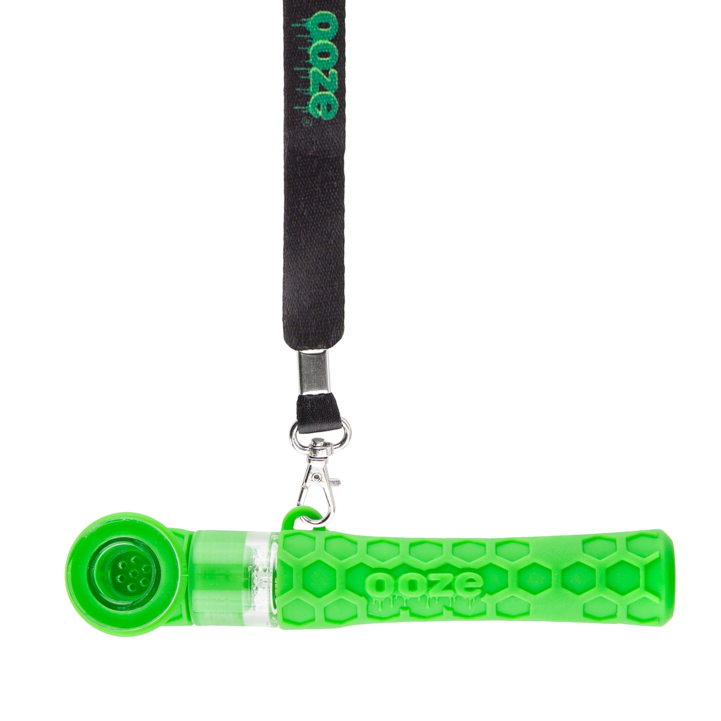 Ooze Piper Silicone Glass Hand Pipe & Chillum - Slime Green