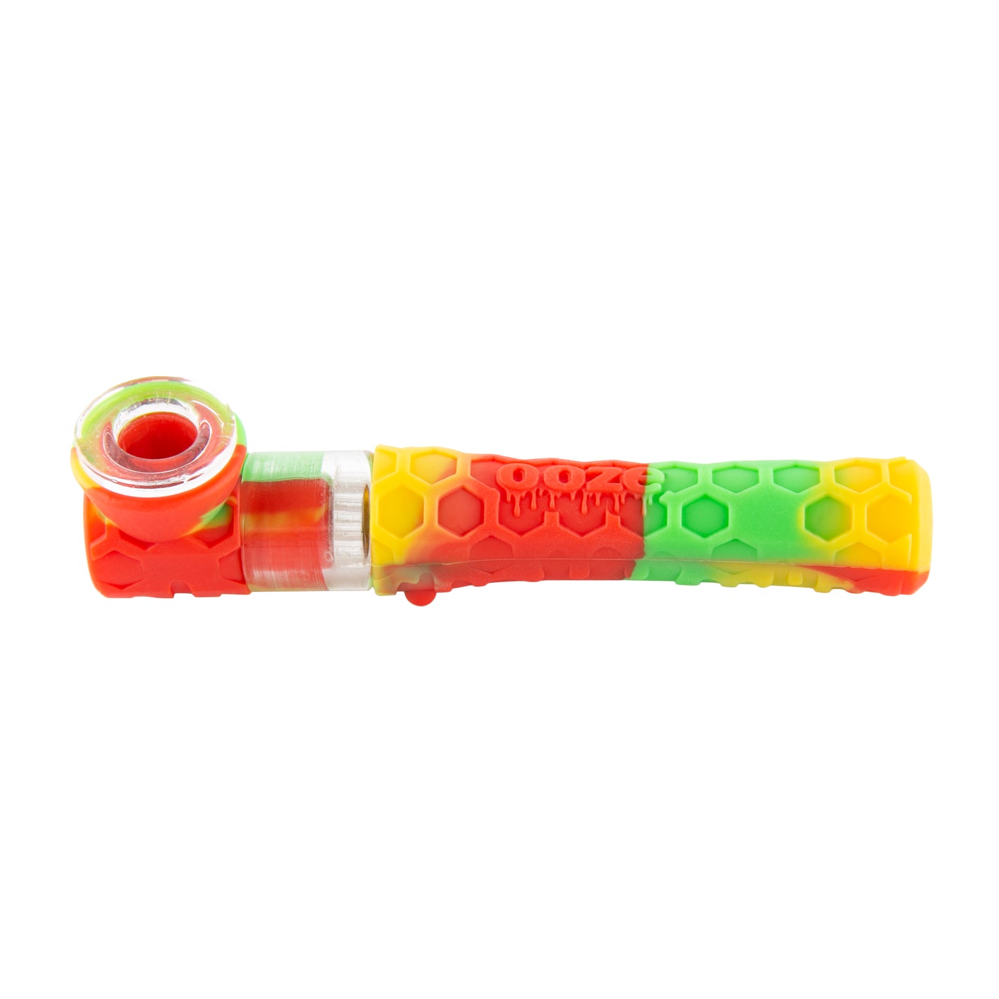 Ooze Piper Silicone Glass Hand Pipe & Chillum - Rasta
