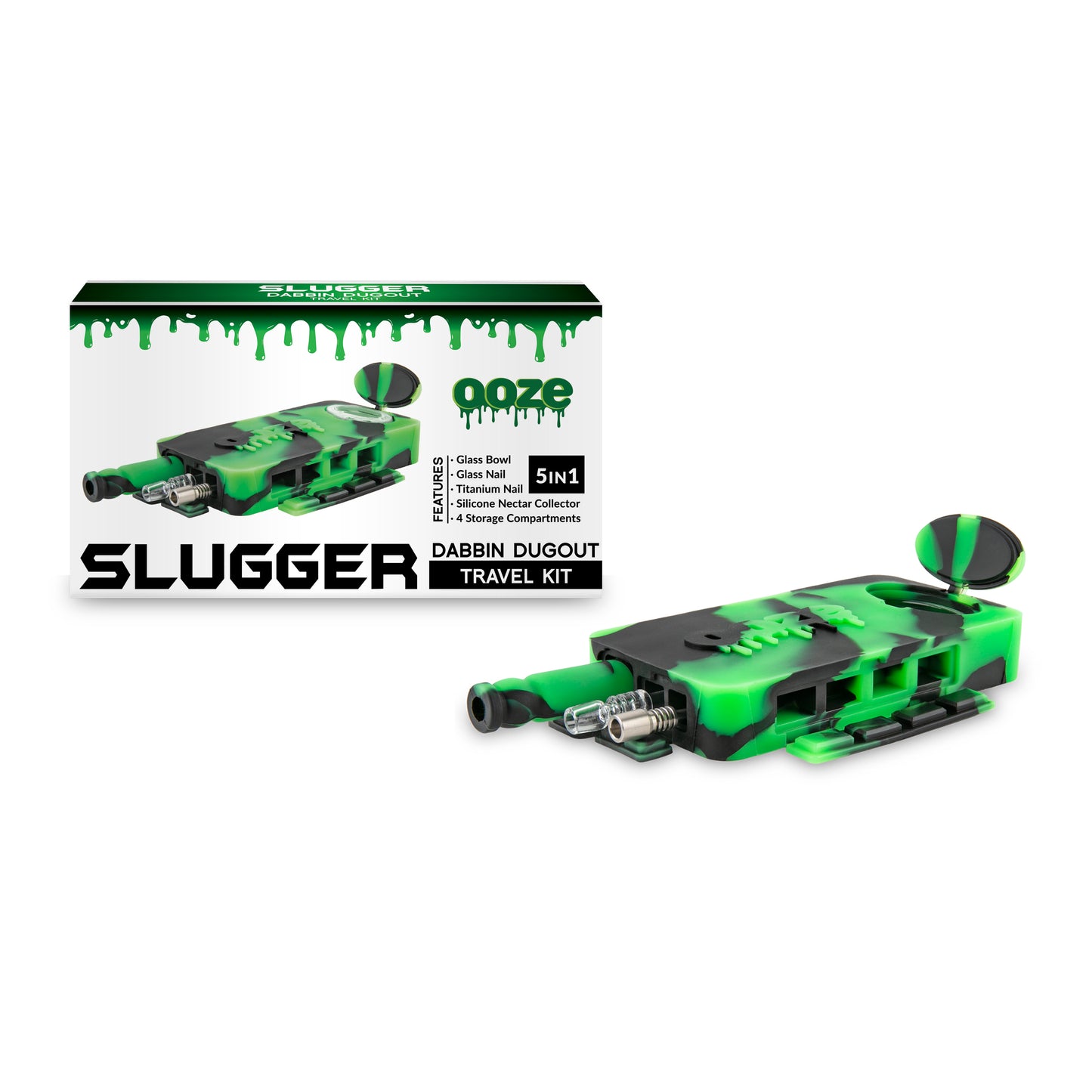 Ooze Slugger Dabbin' Dugout Silicone Travel Dab Kit - Chameleon