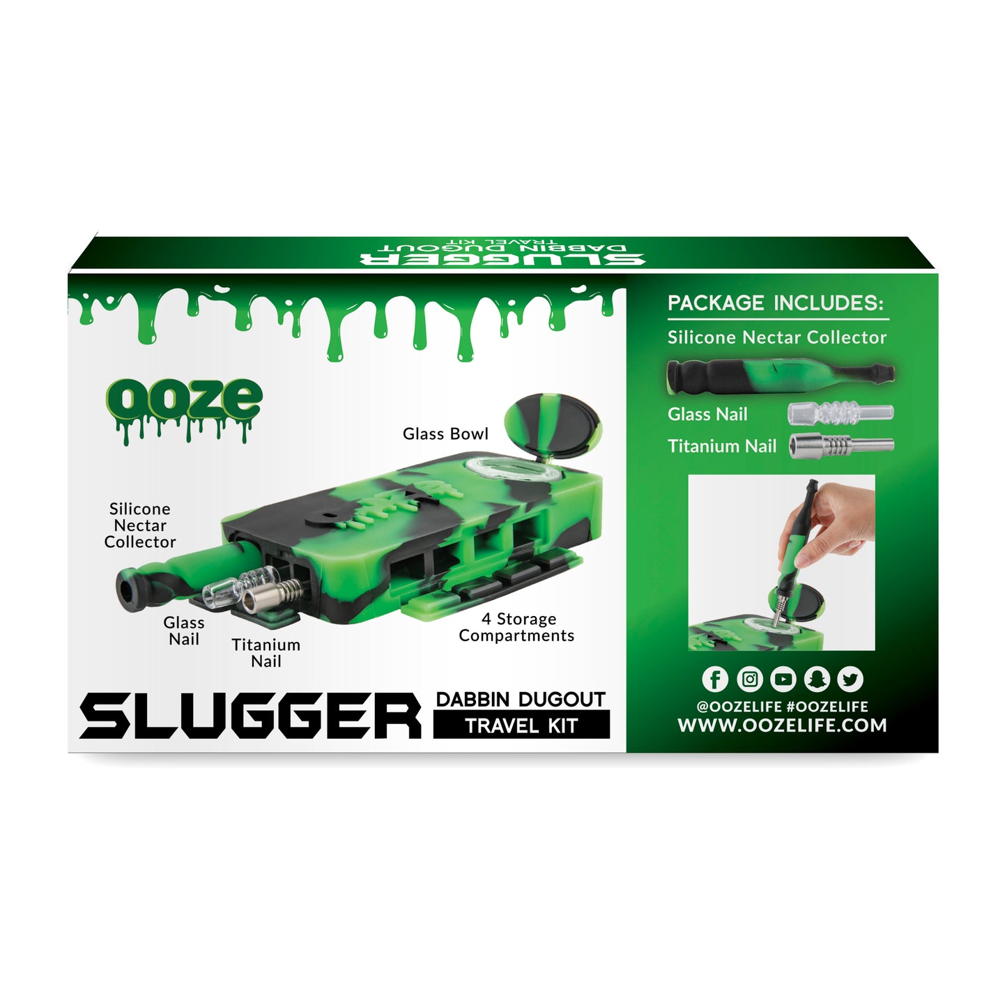 Ooze Slugger Dabbin' Dugout Silicone Travel Dab Kit - Chameleon