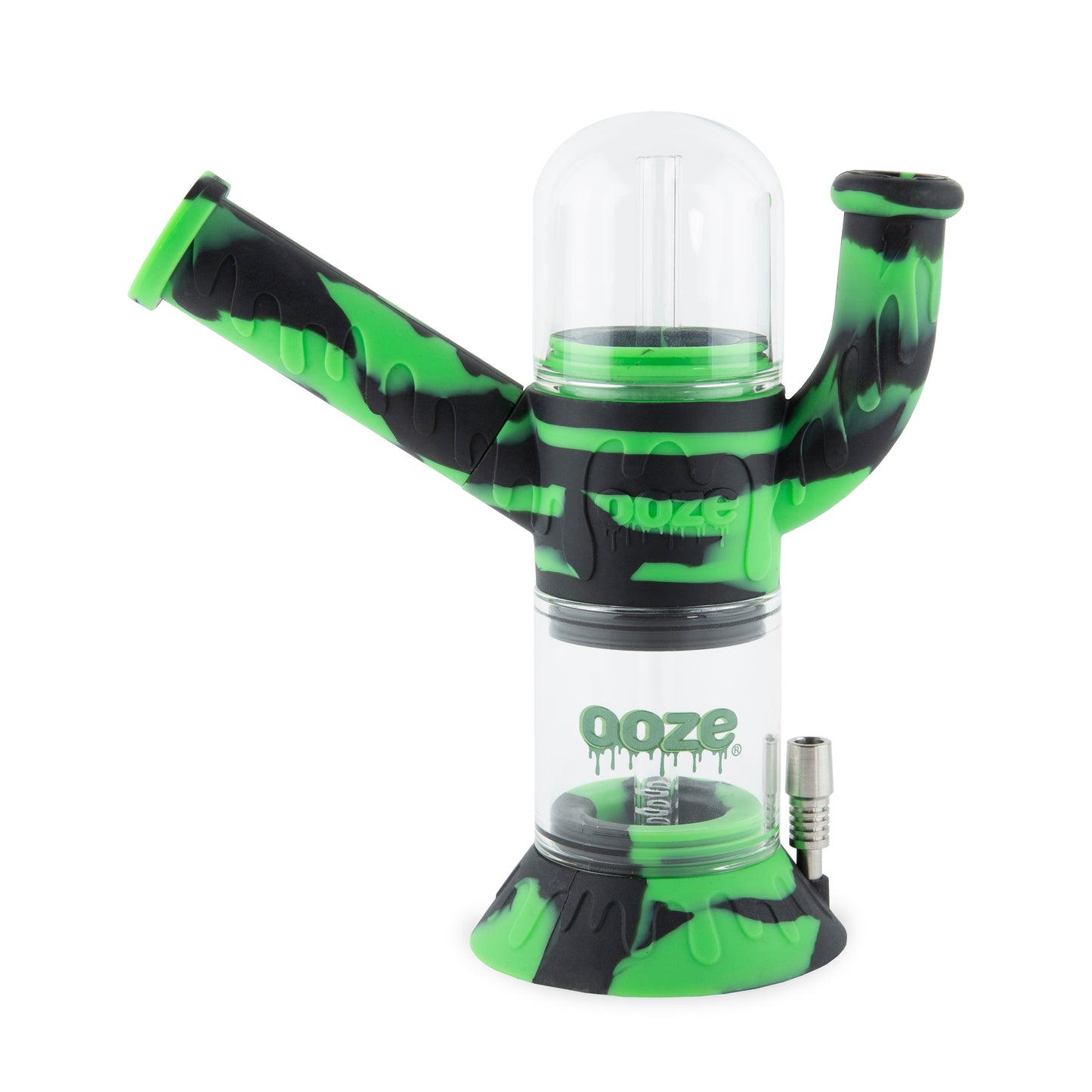 Ooze Cranium Silicone Water Pipe, Dab Rig & Dab Straw - Chameleon