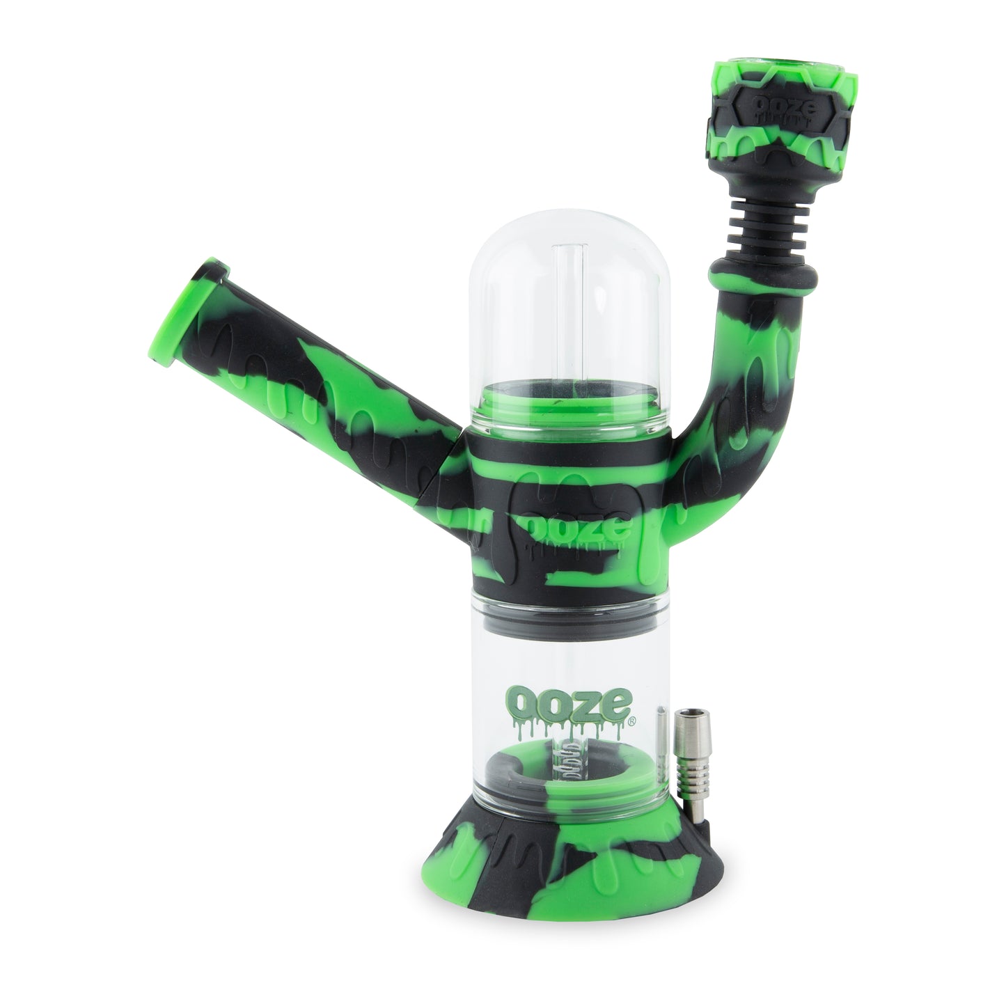 Ooze Cranium Silicone Water Pipe, Dab Rig & Dab Straw - Chameleon