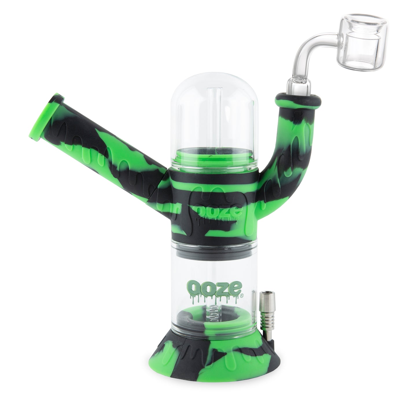 Ooze Cranium Silicone Water Pipe, Dab Rig & Dab Straw - Chameleon