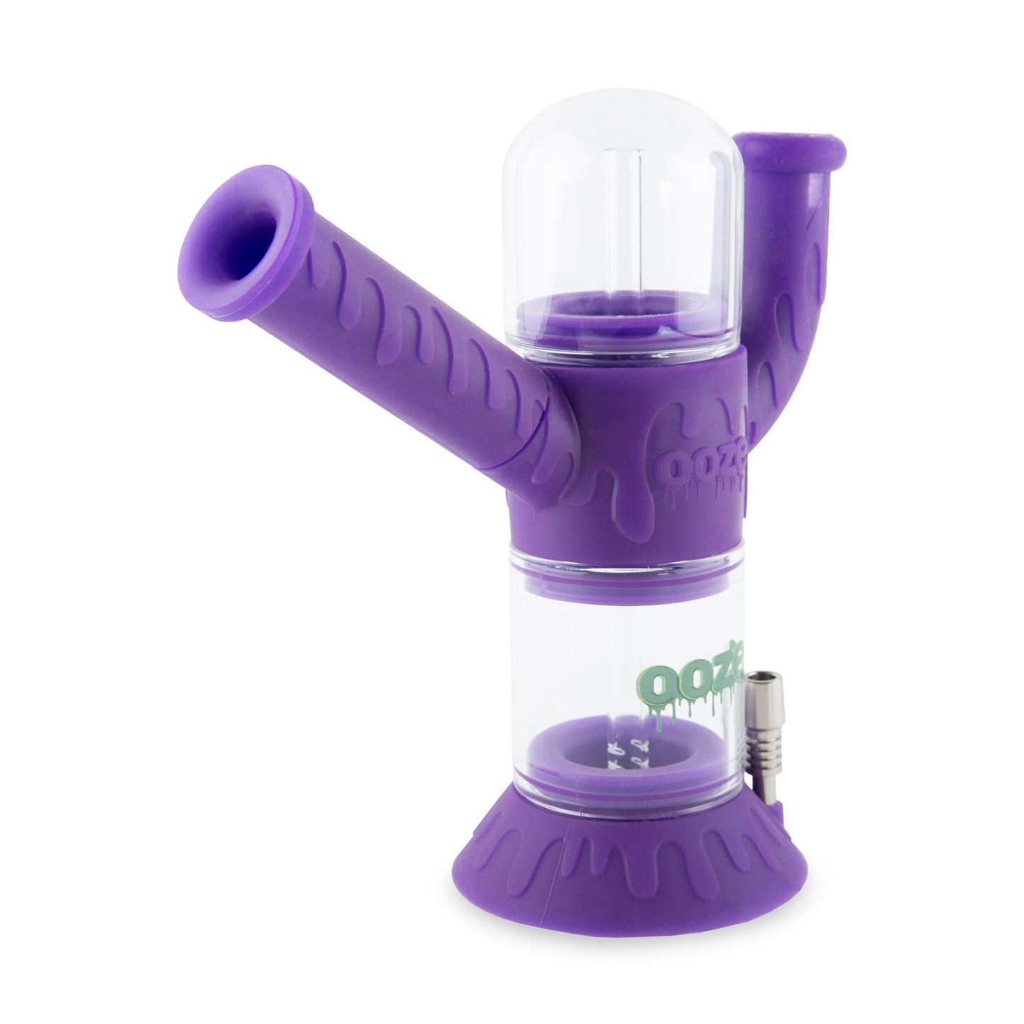 Ooze Cranium Silicone Water Pipe, Dab Rig & Dab Straw - Ultra Purple