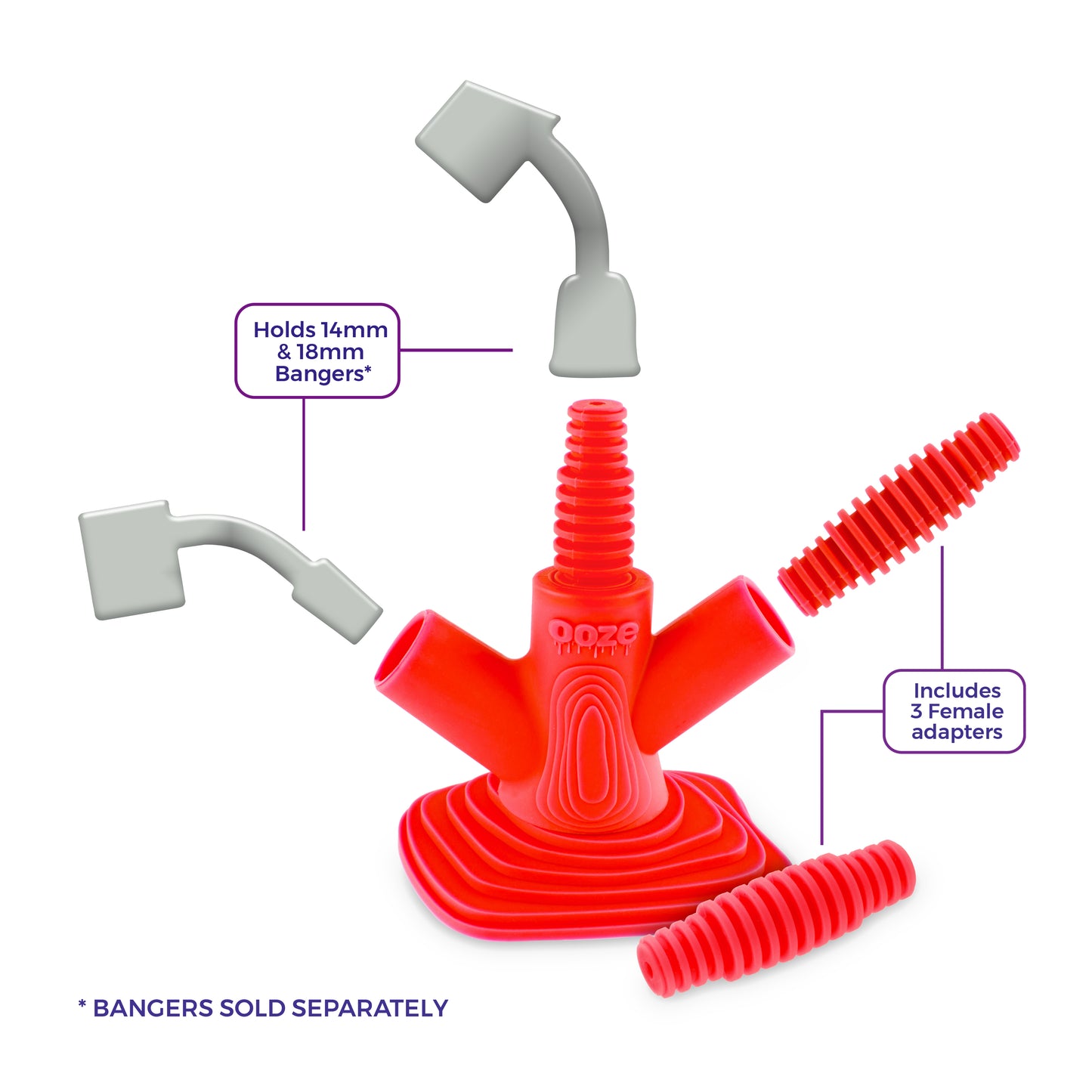Ooze Banger Hanger Silicone Banger Stand - Scarlet
