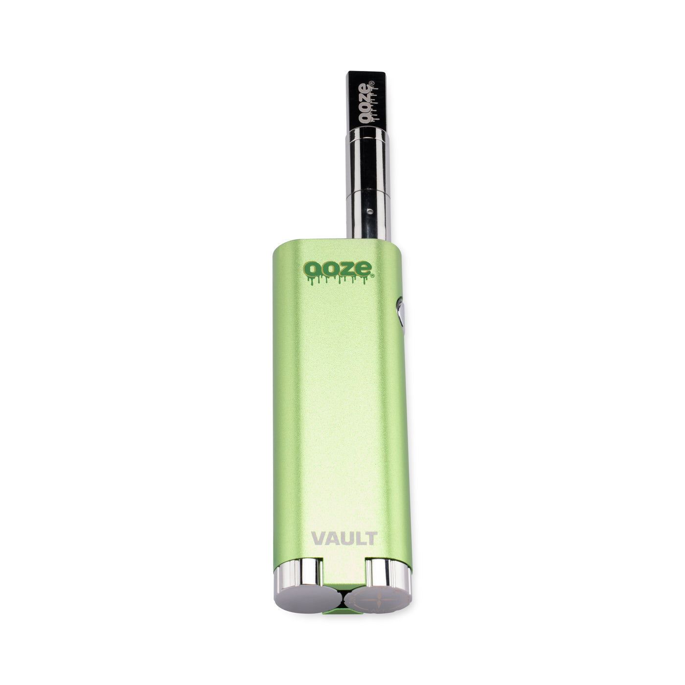 Green Ooze Vault battery with atomizer attached