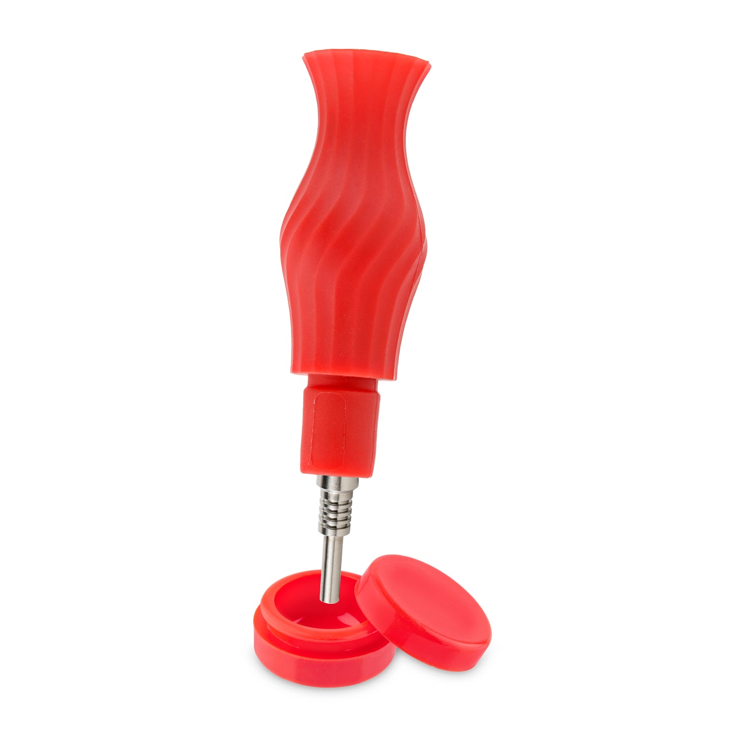 Ooze Ozone Silicone Water Pipe, Dab Rig & Dab Straw - Scarlet