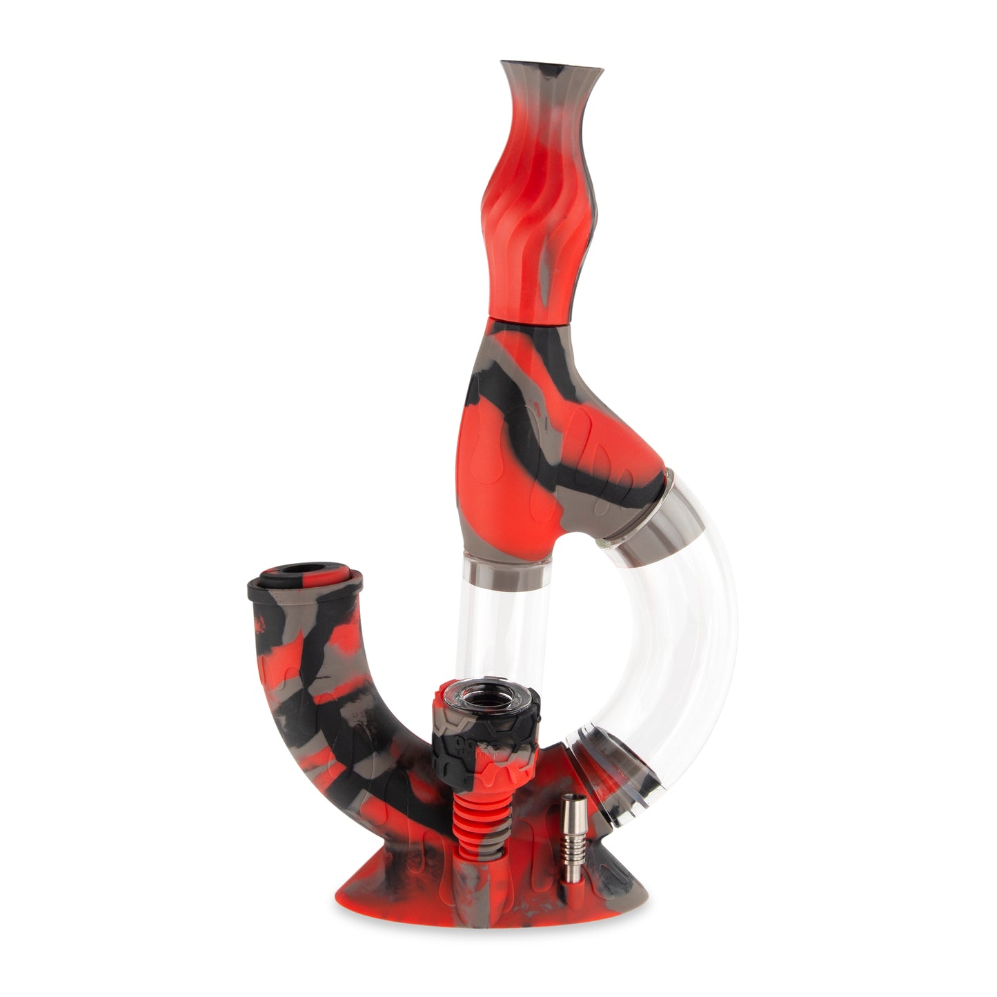 Ooze Echo Silicone Water Pipe, Dab Rig & Dab Straw - After Midnight