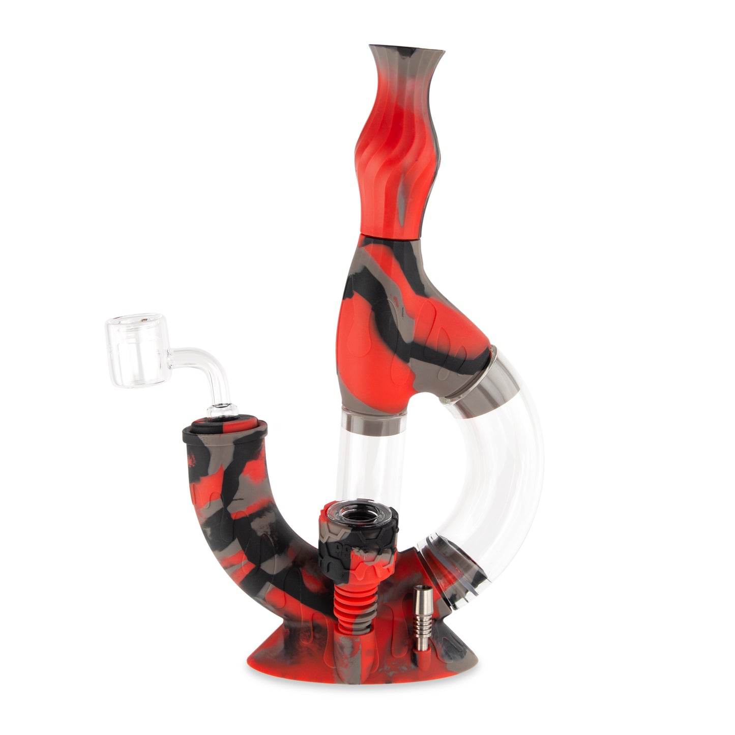 Ooze Echo Silicone Water Pipe, Dab Rig & Dab Straw - After Midnight