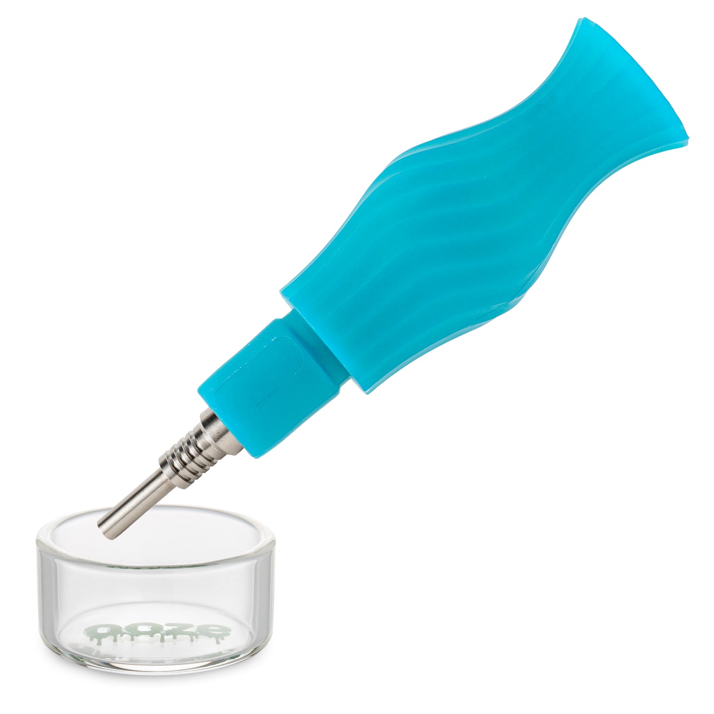 Ooze Echo Silicone Water Pipe, Dab Rig & Dab Straw - Aqua Teal
