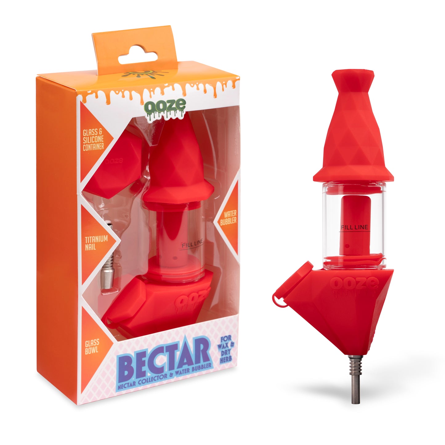 Bectar – Silicone Bubbler & Dab Straw – Scarlet