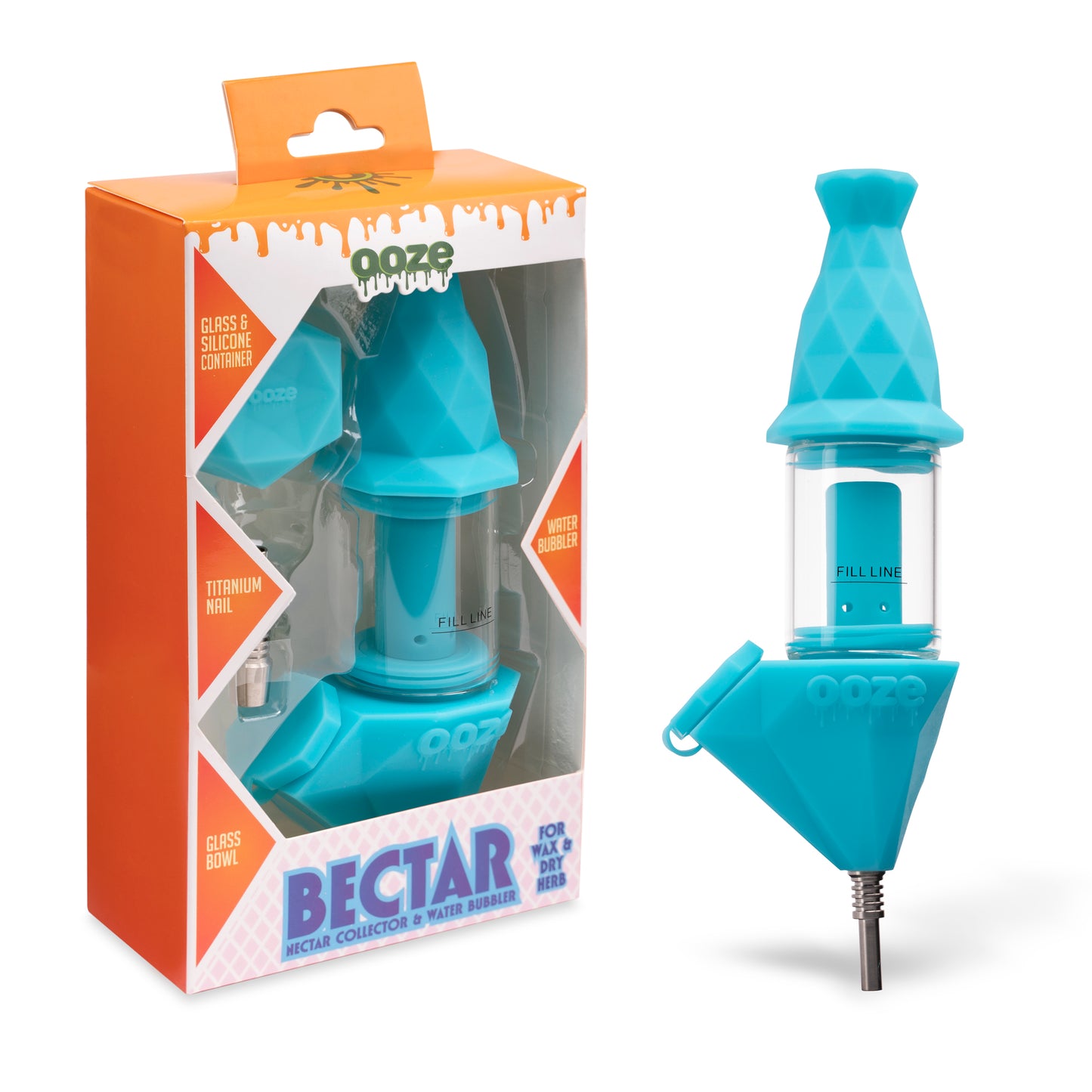 Bectar – Silicone Bubbler & Dab Straw – Aqua Teal