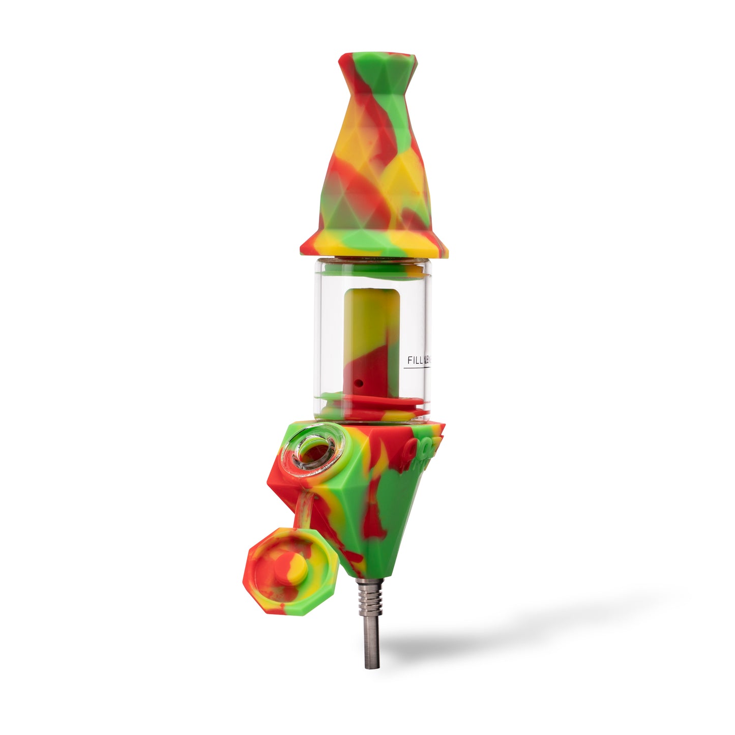 Bectar – Silicone Bubbler & Dab Straw – Rasta
