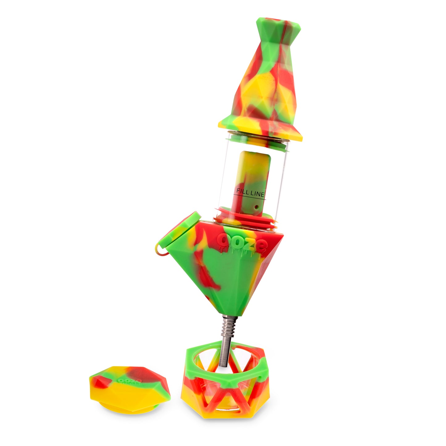 Bectar – Silicone Bubbler & Dab Straw – Rasta