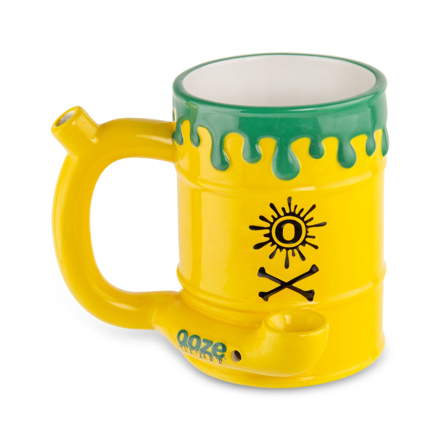 Ooze Ceramic Wake & Bake Mug Pipe - Toxic Waste Barrel