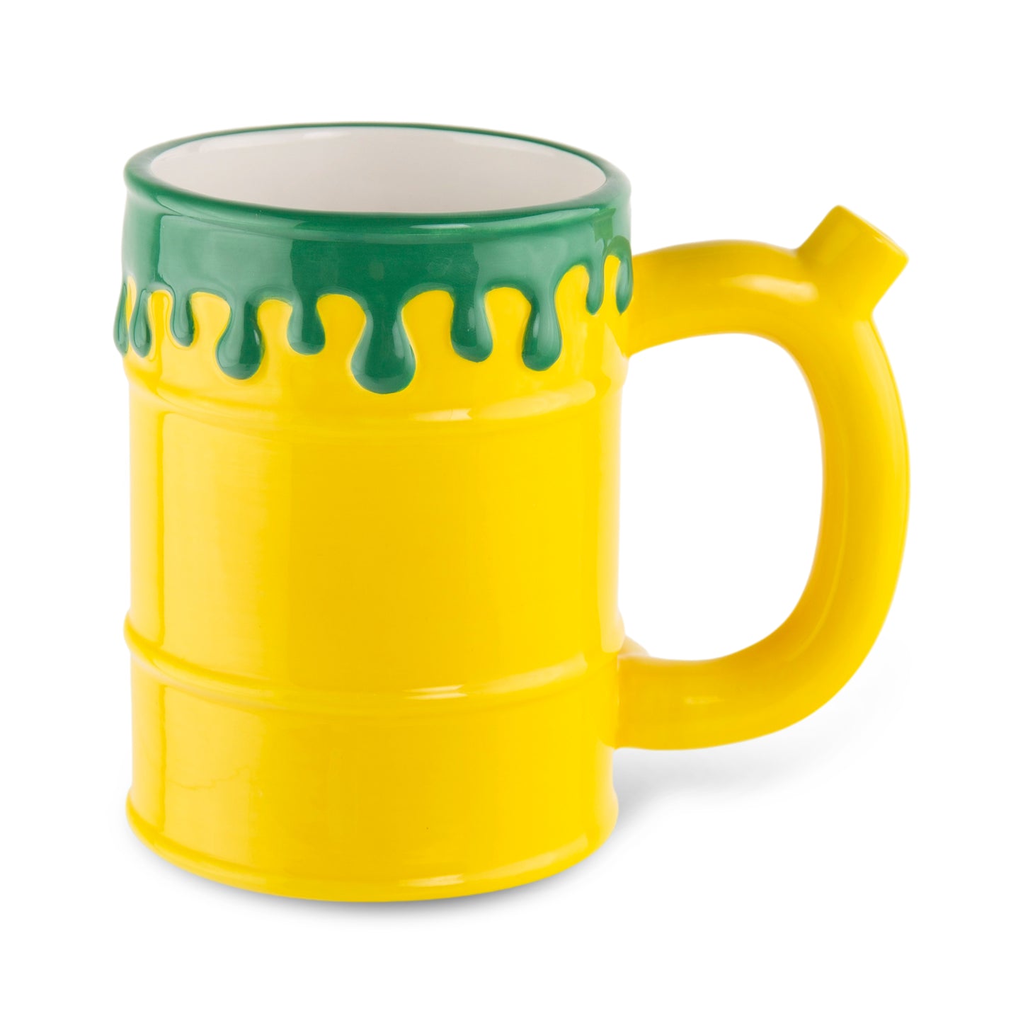 Ooze Ceramic Wake & Bake Mug Pipe - Toxic Waste Barrel