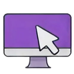 A monitor with a cursor over it.