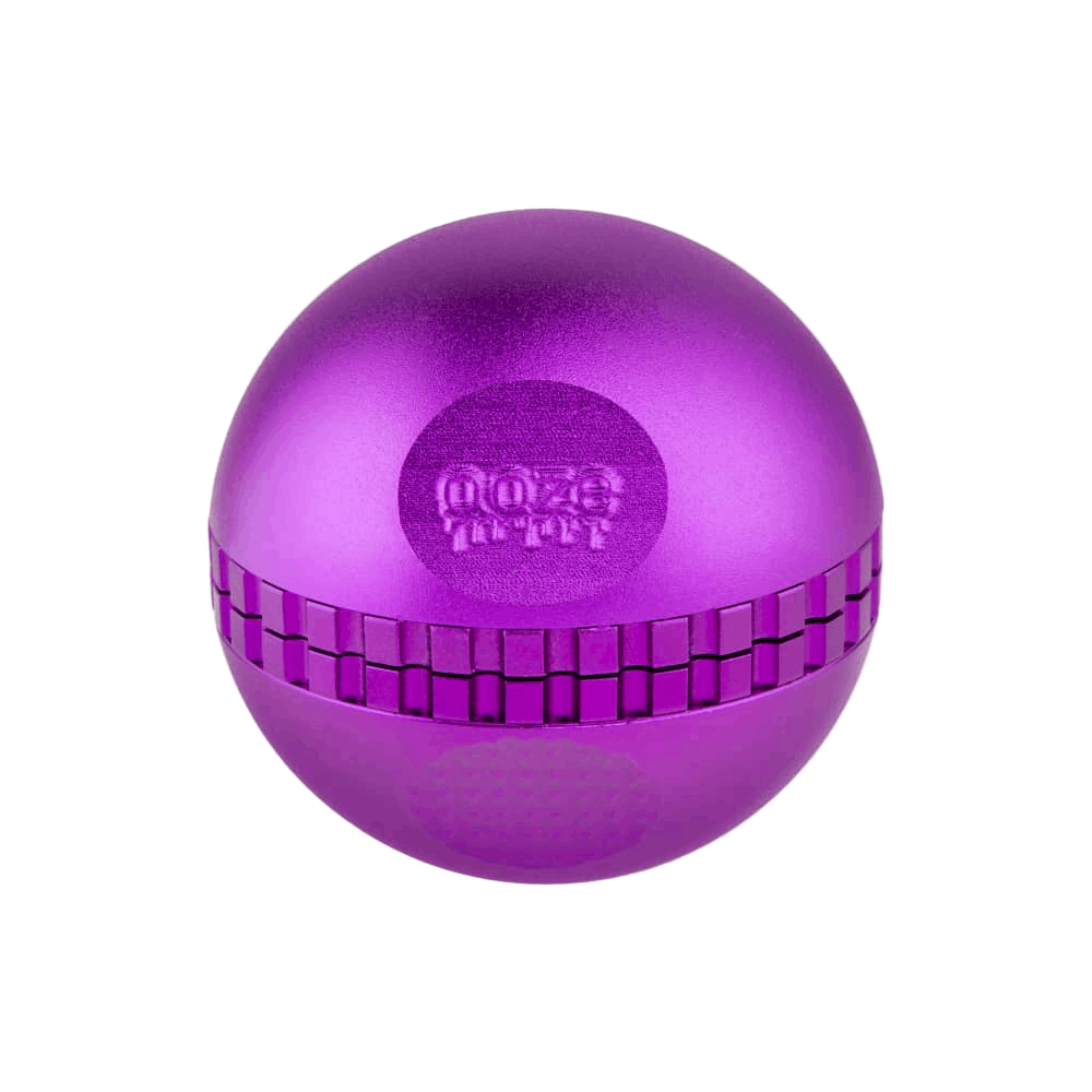 Purple Saturn globe grinder closed up