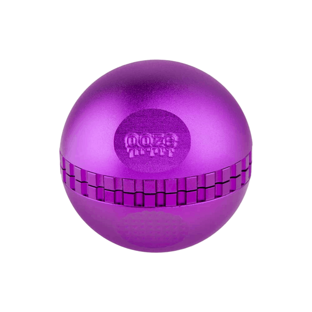 Purple Saturn globe grinder closed up