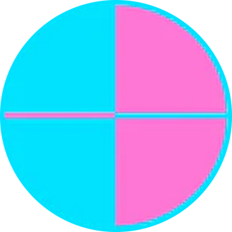 Pie chart with three fourths selected.