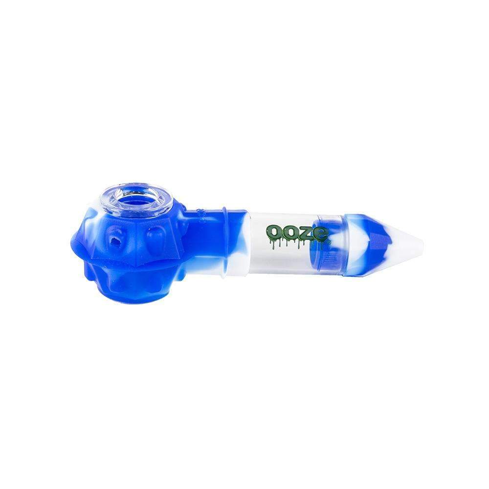 Ooze Bowser Silicone Pipe / Loose / Blue & White