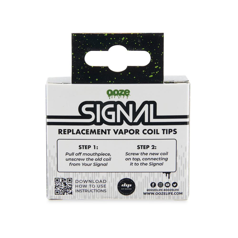 The back of the packaging for the Ooze Signal replacement vapor coil 2-pack