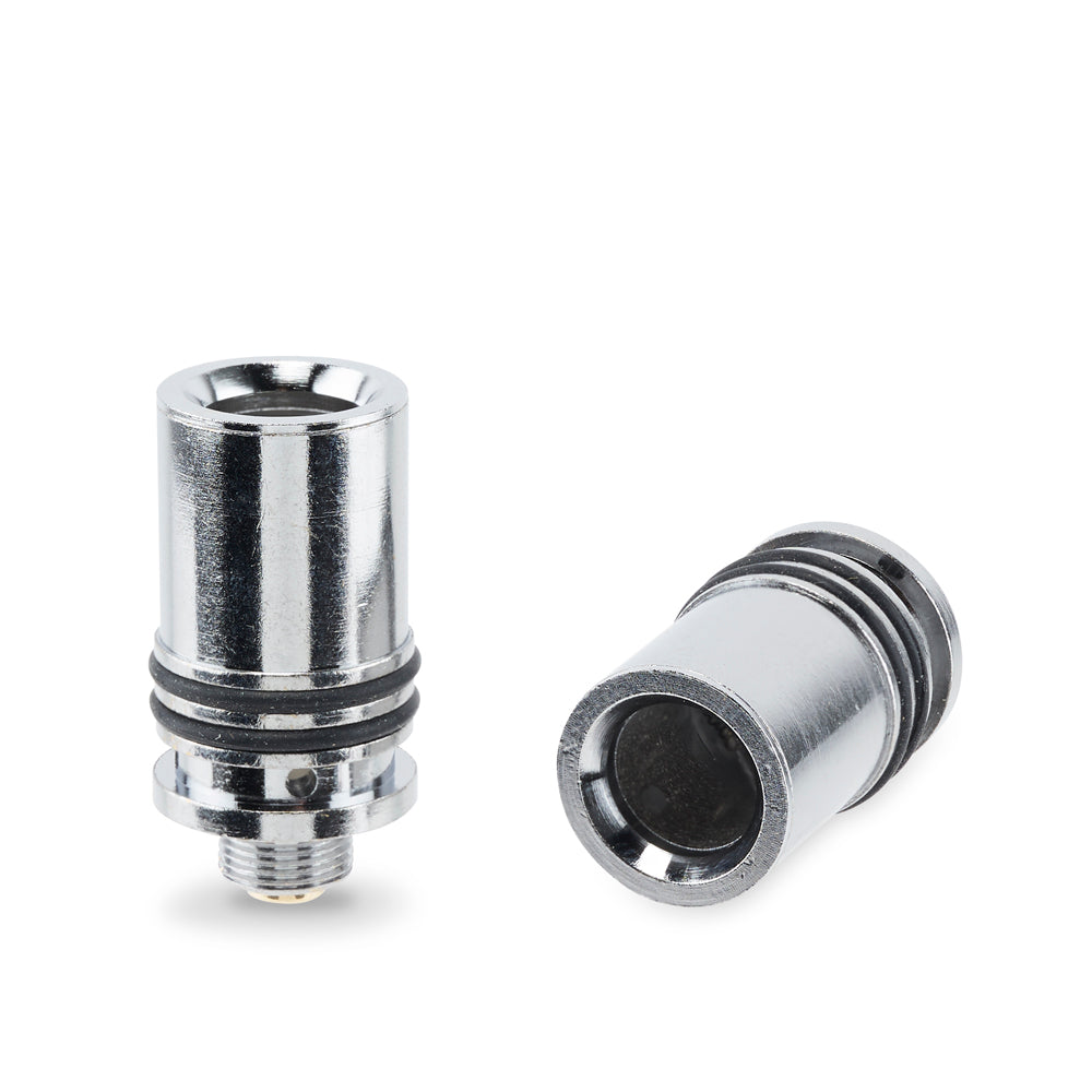 Two Ooze Signal vapor coils are shown against a white background. One is upright and the other is on its side facing the camera.
