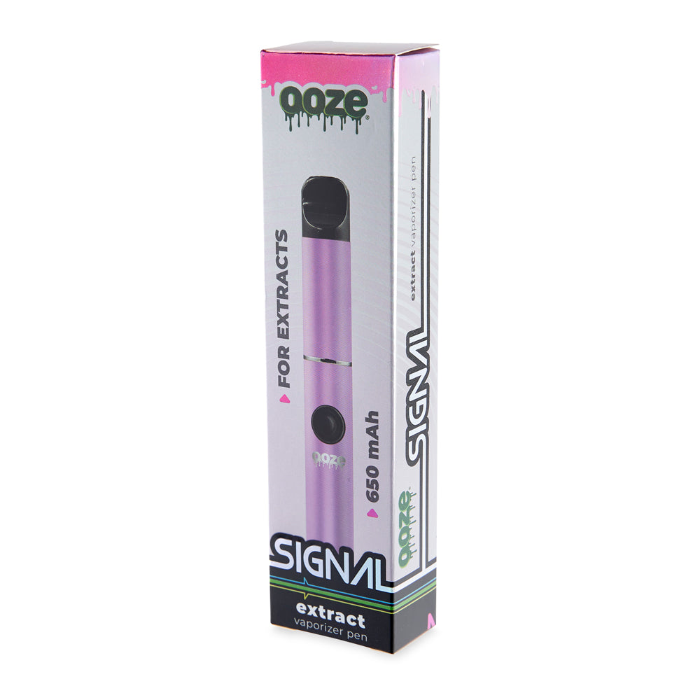 angled view of pink Signal wax pen product box